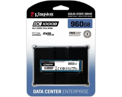 Твердотельный накопитель Kingston 960GB DC1000B M.2 2280 NVMe R/W 3400/925MB/s IOPs 199 000/25 000, 1095 TBW, DWPD 0.6 (5 лет)