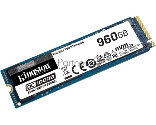 Твердотельный накопитель Kingston 960GB DC1000B M.2 2280 NVMe R/W 3400/925MB/s IOPs 199 000/25 000, 1095 TBW, DWPD 0.6 (5 лет)