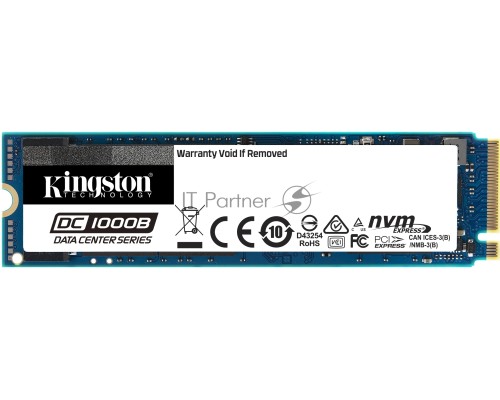Твердотельный накопитель Kingston 960GB DC1000B M.2 2280 NVMe R/W 3400/925MB/s IOPs 199 000/25 000, 1095 TBW, DWPD 0.6 (5 лет)