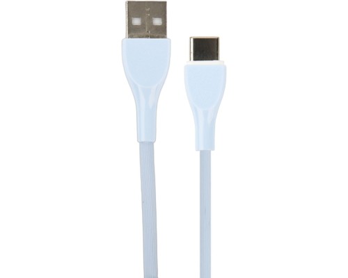 [кабели] PERFEO Кабель USB A вилка - C вилка, 2.4A, голубой, силикон, длина 1 м., ULTRA SOFT (U4712)