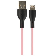PERFEO Кабель USB A вилка - Lightning вилка, 2.4A, розовый, силикон, длина 1 м., SILICON (I4336)