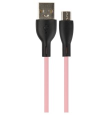PERFEO Кабель USB A вилка - Micro USB вилка, 2.4A, розовый, силикон, длина 1 м., SILICON (U4025)