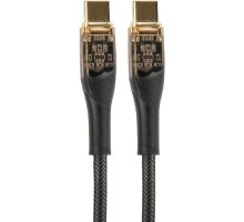 PERFEO Кабель USB C вилка - C вилка, 60W, нейлон, черный, длина 1 м., PREMIUM (C1102)