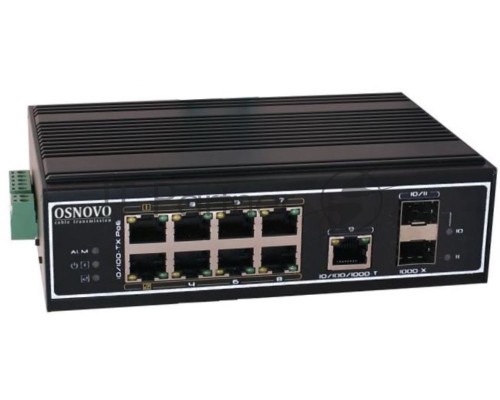 Коммутатор Osnovo SW-60812/I 8x100Mb 1G 2SFP 300W