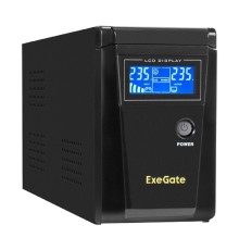 Exegate EX295986RUS ИБП (инвертор, синус, для котла) ExeGate SineTower SZ-600.LCD.AVR.1SH <600VA/360W, чистый синусоида, LCD дисплей, AVR, 1*Schuko, линейно-интерактивный, внешняя батарея 12В до 200Ач