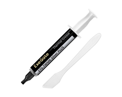 [Термопаста] Exegate EX296088RUS Термопаста ExeGate ETS-7WMK Silver PLUS (7,2 Вт/(м•К), 3г, шприц с лопаткой)
