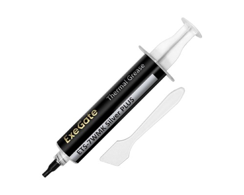 [Термопаста] Exegate EX296090RUS Термопаста ExeGate ETS-7WMK Silver PLUS (7,2 Вт/(м•К), 15г, шприц с лопаткой)