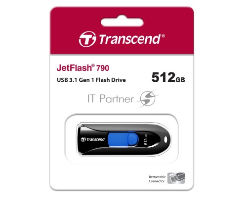 Флеш диск Transcend 512Gb Jetflash 790 TS512GJF790K USB3.0 черный