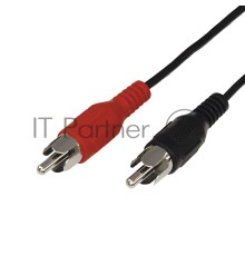 Шнур REXANT 2 RCA - 2 RCA, 10 м, черный (10 шт./уп.)