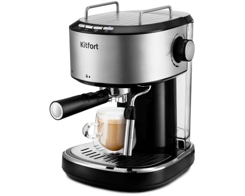 Кофеварка эспрессо Kitfort KT-754 850Вт черный/нержавеющая сталь