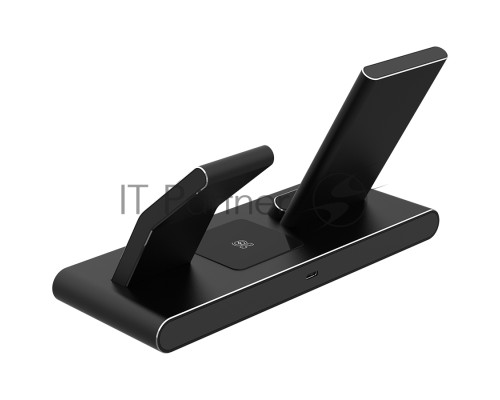 Беспроводная зарядная станция Prestigio ReVolt A7, 3-in-1 wireless charging station for iPhone, Apple Watch, AirPods, wilreless output for phone 7.5W/10W, wireless output for AirPods 5W, wireless output for Apple Watch 2.5W, material: aluminum+tempered g