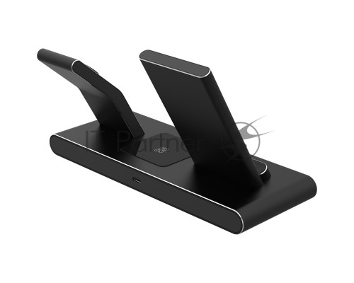 Беспроводная зарядная станция Prestigio ReVolt A7, 3-in-1 wireless charging station for iPhone, Apple Watch, AirPods, wilreless output for phone 7.5W/10W, wireless output for AirPods 5W, wireless output for Apple Watch 2.5W, material: aluminum+tempered g