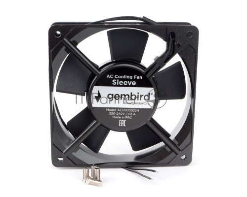 Вентилятор Gembird, 120x120x25, AC, 220, втулка, 2 pin, провод 30 см