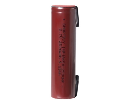 [Батарейка] Smartbuy (SBBR-18650-1S2500HP) Аккумулятор высокотоковый с выводами Smartbuy LI18650-2500 mAh (100/400)(1шт. в уп-ке)