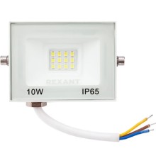 Rexant 605-023 Прожектор светодиодный СДО 10Вт 800Лм 5000K нейтральный свет, белый корпус 