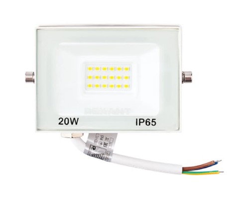 [Прожекторы светодиодные и Светильник уличный консо] Rexant 605-019 Прожектор светодиодный СДО 20Вт 1600Лм 2700K теплый свет, белый корпус 