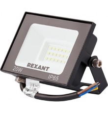 Rexant 605-029 Прожектор светодиодный СДО 20Вт 1600Лм 4000K нейтральный свет, черный корпус 