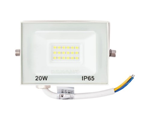 [Прожекторы светодиодные и Светильник уличный консо] Rexant 605-024 Прожектор светодиодный СДО 20Вт 1600Лм 5000K нейтральный свет, белый корпус 