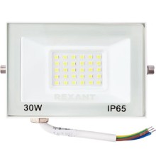 Rexant 605-025 Прожектор светодиодный СДО 30Вт 2400Лм 5000K нейтральный свет, белый корпус 