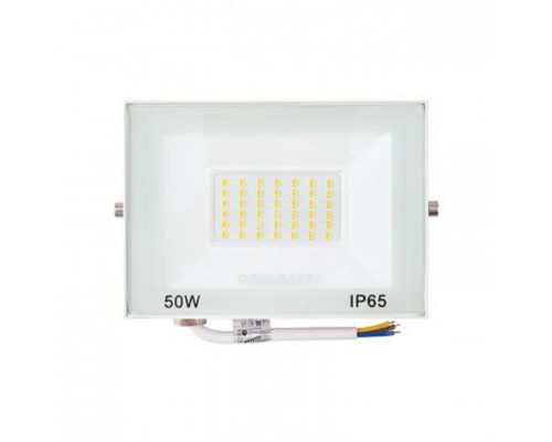 [Прожекторы светодиодные и Светильник уличный консо] Rexant 605-035 Прожектор светодиодный СДО 50Вт 4000Лм 2700K теплый свет, белый корпус 