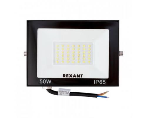 [Прожекторы светодиодные и Светильник уличный консо] Rexant 605-033 Прожектор светодиодный СДО 50Вт 4000Лм 4000K нейтральный свет, черный корпус 
