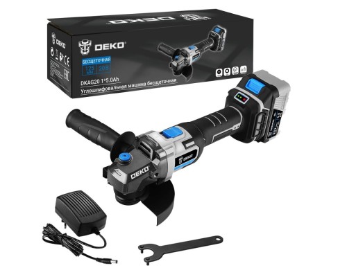 [Шлифовальные машины, Граверы] Углошлифовальная машина Deko DKAG20 9000об/мин рез.шпин.:M14 d=125мм (063-4026)