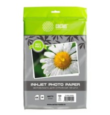 Фотобумага Cactus CS-MA412020ED, A4, для струйной печати, 20л, 120г/м2, белый, покрытие матовое