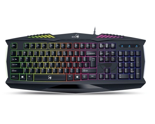 Клавиатура игровая проводная Genius Scorpion K220, USB, 7 цветов подсветки, 12 функциональных клавиш, до 2 млн. нажатий, защита от брызг. Кабель 1.5 м. Цвет