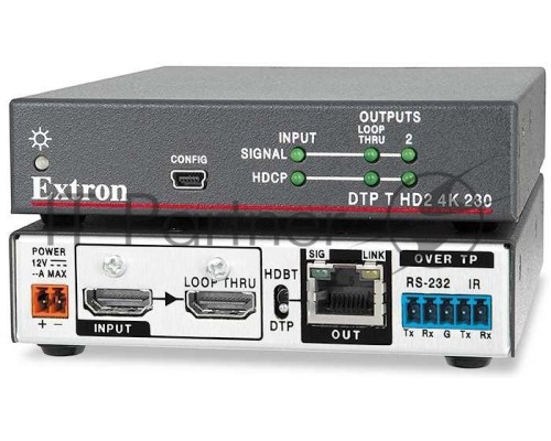 Передатчик [60-1491-12] Extron DTP T HD2 4K 230 видео сигнала HDMI и ИК по витой паре (сквозной видео выход)