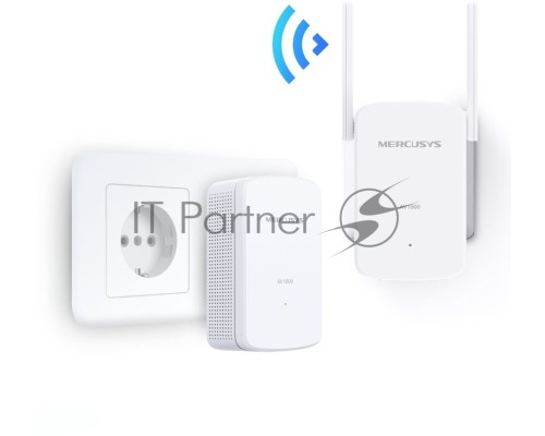 Комплект гигабитных Wi-Fi адаптеров Mercusys Powerline AV1000 Powerline kit with 300Mbps Wi-Fi, plug and play, up to 300 meters over an existing electrical circuit, the kit includes a MP510 and a MP500.