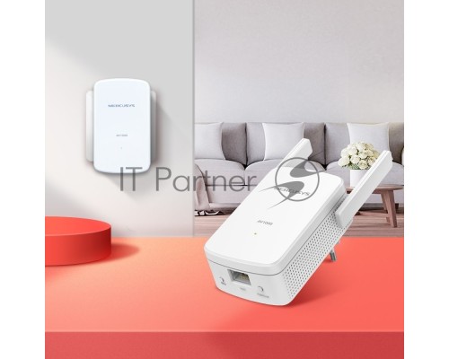 Комплект гигабитных Wi-Fi адаптеров Mercusys Powerline AV1000 Powerline kit with 300Mbps Wi-Fi, plug and play, up to 300 meters over an existing electrical circuit, the kit includes a MP510 and a MP500.