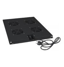 Cabeus TRAY-80-BK Модуль вентиляторный с 4-я вентиляторами для установки в напольные шкафы серии SH-05C, ND-05C глубиной 800мм, цвет черный (RAL 9004)
