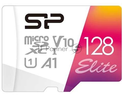 Флеш карта microSD 128GB Silicon Power Elite A1 microSDXC Class 10 UHS-I U3 100 Mb/s (SD адаптер)