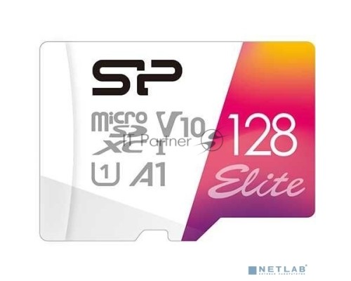 Флеш карта microSD 128GB Silicon Power Elite A1 microSDXC Class 10 UHS-I U3 100 Mb/s (SD адаптер)