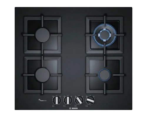 [Варочные панели Bosch] Газ,  5.8x59x52 см, WOK, закаленное стекло, независимая, черная