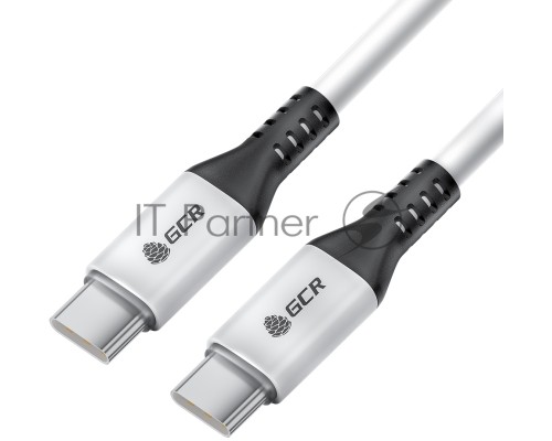 Кабель GCR 1.0m Type C-C, для MacBook 18W, белый, AL корпус белый, черный ПВХ, GCR-53122 Кабель GCR 1.0m Type C-C, для MacBook 18W, белый, AL корпус белый, черный ПВХ, GCR-53122