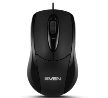 Мышь SVEN RX-110 USB чёрная (2+1кл. 1000DPI, цвет. картон, каб. 1,5м)