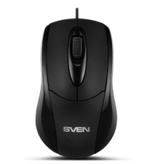 Мышь SVEN RX-110 USB чёрная (2+1кл. 1000DPI, цвет. картон, каб. 1,5м)