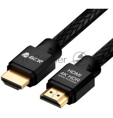 Кабель Greenconnect 1.5m HDMI версия 2.0, HDR 4:2:2, Ultra HD, 4K 60 fps 60Hz/5K*30Hz, 3D, AUDIO, 18.0 Гбит/с, 28/28 AWG, OD7.3mm, тройной экран, нейлон, AL корпус черный, GCR-52044