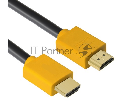 Кабель Greenconnect 1.5m HDMI версия 2.0, HDR 4:2:2, Ultra HD, 4K 60 fps 60Hz/5K*30Hz, 3D, AUDIO, 18.0 Гбит/с, 28/28 AWG, OD7.3mm, тройной экран, черный, желтые коннекторы, GCR-HM441-1.5m Кабель Greenconnect 1.5m HDMI версия 2.0, HDR 4:2:2, Ultra HD, 4K 60 fps 60Hz/5K*30Hz, 3D, AUDIO, 18.0 Гбит/с, 28/28 AWG, OD7.3mm, тройной экран, черный, желтые коннекторы, GCR-HM441-1.5m