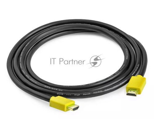 Кабель Greenconnect 1.5m HDMI версия 2.0, HDR 4:2:2, Ultra HD, 4K 60 fps 60Hz/5K*30Hz, 3D, AUDIO, 18.0 Гбит/с, 28/28 AWG, OD7.3mm, тройной экран, черный, желтые коннекторы, GCR-HM441-1.5m Кабель Greenconnect 1.5m HDMI версия 2.0, HDR 4:2:2, Ultra HD, 4K 60 fps 60Hz/5K*30Hz, 3D, AUDIO, 18.0 Гбит/с, 28/28 AWG, OD7.3mm, тройной экран, черный, желтые коннекторы, GCR-HM441-1.5m
