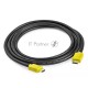 Кабель Greenconnect 1.5m HDMI версия 2.0, HDR 4:2:2, Ultra HD, 4K 60 fps 60Hz/5K*30Hz, 3D, AUDIO, 18.0 Гбит/с, 28/28 AWG, OD7.3mm, тройной экран, черный, желтые коннекторы, GCR-HM441-1.5m