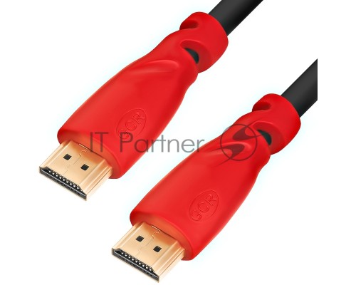 Кабель Greenconnect 1.5m, HDMI версия 2.0 HDR 4:2:2, Ultra HD, 4K 60 fps 60Hz/5K*30Hz, 3D, AUDIO, 18.0 Гбит/с, 28/28 AWG, OD7.3mm, тройной экран, черный, красные коннекторы, GCR-HM3012-1.5m Кабель Greenconnect 1.5m, HDMI версия 2.0 HDR 4:2:2, Ultra HD, 4K 60 fps 60Hz/5K*30Hz, 3D, AUDIO, 18.0 Гбит/с, 28/28 AWG, OD7.3mm, тройной экран, черный, красные коннекторы, GCR-HM3012-1.5m
