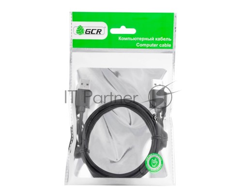 Кабель Greenconnect 3.0m USB 2.0, AM/AM, черный, 28/28 AWG, экран, армированный, морозостойкий, GCR-UM2M-BB2S-3.0m