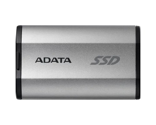 [Носитель информации] A-DATA Portable SSD 500GB External  SD810,Type-C, USB 3.2 Gen2x2, up to R/W 2000/2000 MB/s, 72.7x44x12.2mm, Silver (5 лет)