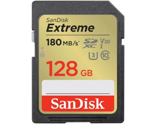 [Карта памяти ] SecureDigital 128GB SanDisk SDXC Class 10 V30 UHS-I U3 Extreme 180MB/s (SDSDXVA-128G-GNCIN)