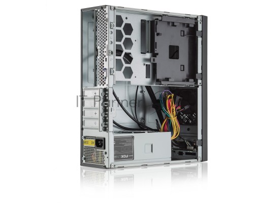 Компьютерный корпус с блоком питания 300Вт. Foxline FL-1001 mATX case, black, w/PSU TFX 300W, w/2xUSB2.0+2xUSB3.0, w/1xcombo audio, w/pwr cord, w/ 8cm FAN