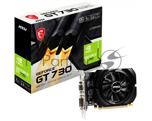 Видеокарта MSI PCI-E N730K-4GD3/OCV1 NVIDIA GeForce GT 730 4096Mb 64 GDDR3 1006/1800 DVIx1/HDMIx1/CRTx1/HDCP Ret