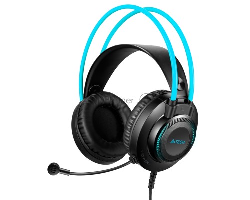 Наушники с микрофоном A4Tech Fstyler FH200U серый/синий 2м накладные USB оголовье (FH200U BLUE)