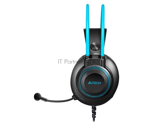 Наушники с микрофоном A4Tech Fstyler FH200U серый/синий 2м накладные USB оголовье (FH200U BLUE)